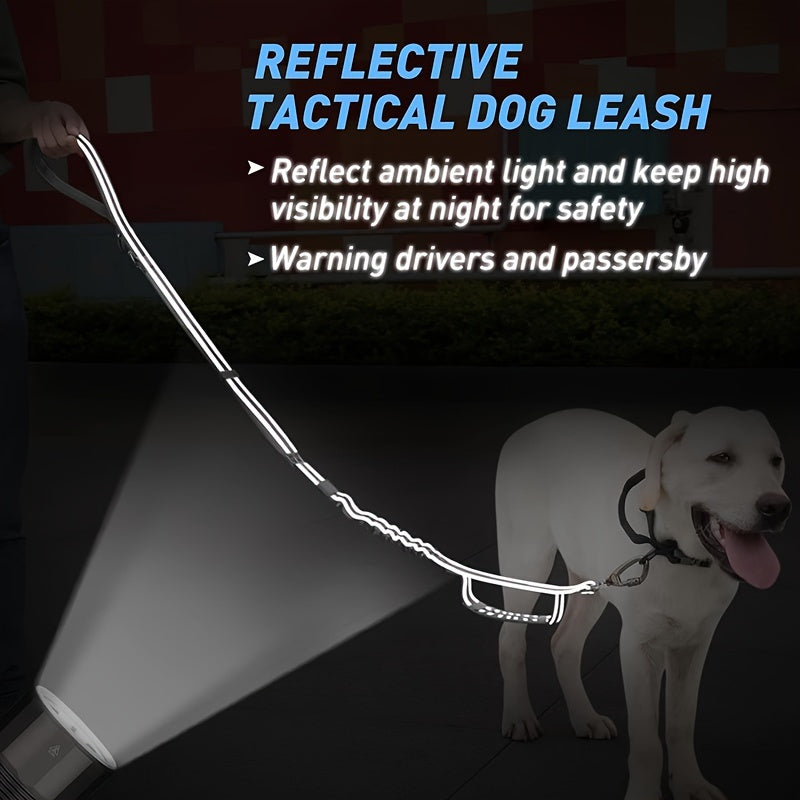 Versatile 4-in-1 Dog Leash with Soft Handle and Reflective Threads.